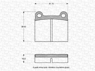 MAGNETI MARELLI 363702160097 -  Комплект тормозных колодок, дисковый тормоз